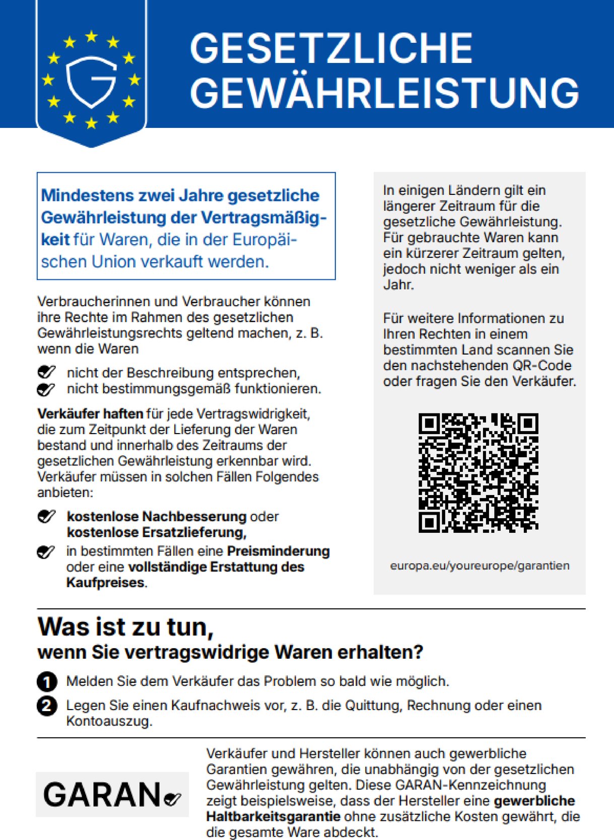 Gew&auml;hrleistung
